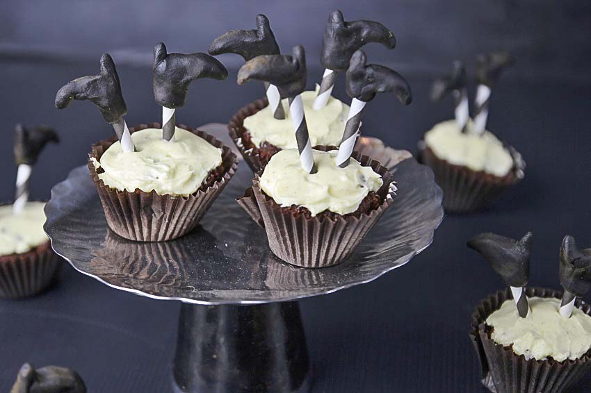 Say Boo and Scary On – Witches Legs Cupcakes for a Ghoulish Halloween Treat.