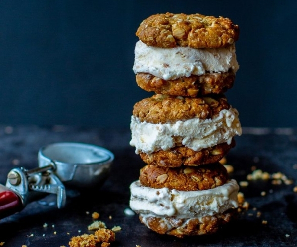 Make Your ANZAC Biscuits into a Delicious Ice Cream Sandwich with this Recipe.
