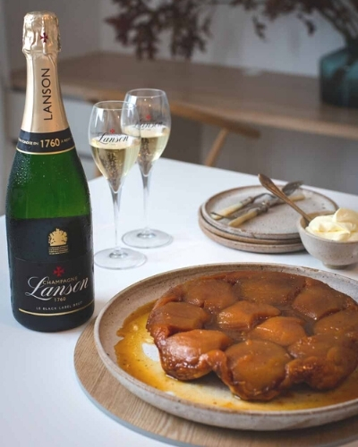 Try This Tarte Tatin by Justine Schofield and Champagne Lanson to Celebrate Bastille Day 2021.