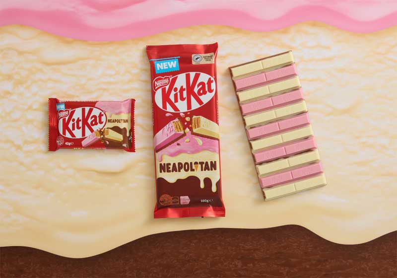 KitKat Launches Neapolitan Chocolate Block and Bar