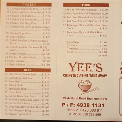 Yee's Chinese Cuisine