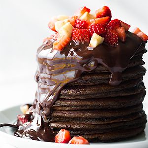 Chocolate Pancakes with Chocolate Sauce
