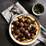 Veal and pork meatballs with polenta and mushroom - Chef Recipe by Matteo Bruno