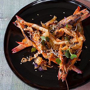 Prawns with Pickled Wombok and Miso Caramel - Chef Recipe from Foam