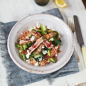 Seared Tuna Sicilian Couscous and Greens - Chef Recipe by Jamie Oliver