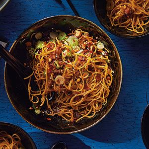 Handmade Egg Noodles Hunan-Style with Smoked Bacon and Chilli - Chef Recipe by Neil Perry