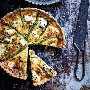 Zucchini, Feta and Asparagus Tart with Chia Pastry - by Simmone Logue