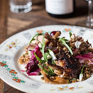 Quail with Radicchio, Golden Raisin and Grape - by Epocha