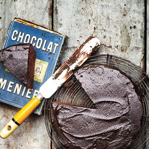 Intense Guinness Chocolate Cake with Chocolate Icing and Fine Sea Salt - by Trish Deseine
