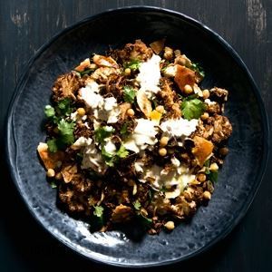 Cauliflower and Chickpea Salad with Almonds, Fried Onion and Sultanas - by Linda and Paul Jones
