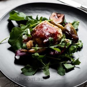 Stuffed Quail Wrapped in Prosciutto with Baked Figs - Chef Recipe by Annie Smithers