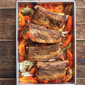 Braised Beef Short Ribs with Beans - by Molly Shuster 