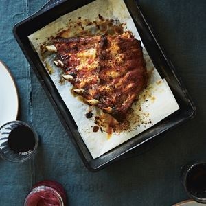 Pork Ribs with Red Onion Pickle - by Rebecca Seal