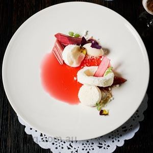 Coconut Semifreddo with Rhubarb - Chef Recipe by Paolo Masciopinto