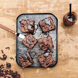 Hibiscus and Cherry Brownies with Coconut Caramel by Hayley McKee