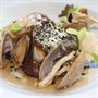 Sake Glazed Barramundi, Charred Kelp and Oyster Shell Broth, Crustaceans, Mushrooms and Furikake - Chef Recipe by Michael Lee