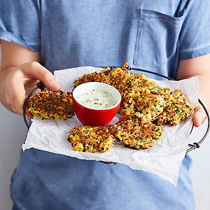 Crunchy Quinoa and Vegetable Fritters with Lemon and Herb Mayonnaise 