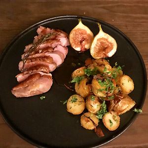 Duck Breast, Roasted Figs and Potatoes Salardaise - Chef Recipe by Charles-Etienne Prétet
