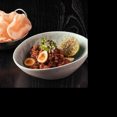 Asian Beef Tartare with Quail Egg and Korean Chilli - Chef Recipe by Andrew Naudi