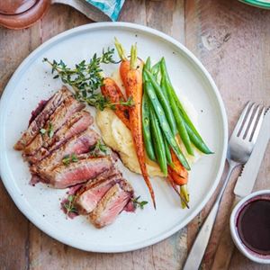 Pan-seared Porterhouse Steak with Red Wine Sauce - Chef Recipe by Curtis Stone