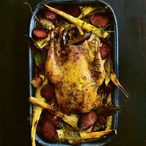 Roast Pheasant with Parsnips and Chorizo - Chef Recipe by Gill Meller