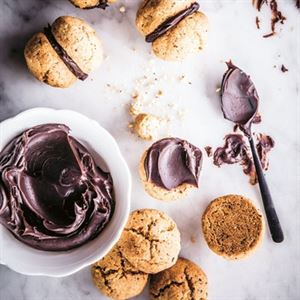 Lady's Kisses (Hazelnut Cookies with Dark Chocolate Ganache) - Chef Recipe by Guy Grossi