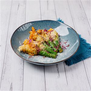 Zucchini Flowers Stuffed with King Prawns in a Bouillabaisse Emulsion - Chef Recipe by Ashraf Saleh