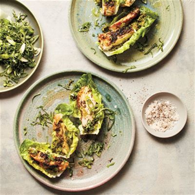 Roasted Chicken Thighs with Spicy Herb Salad - Chef Recipe by Charlie Carrington