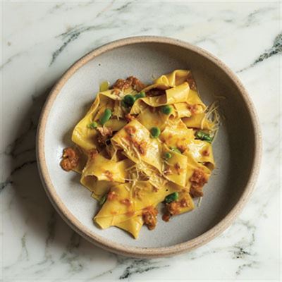 Pappardelle with Broad Beans and Pork Ragu - Chef Recipe by Matthew Evans