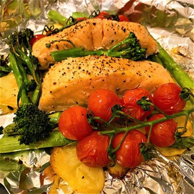 Lemon and Asparagus Salmon Tray Bake - Recipe by Alison Wright