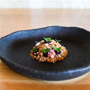 Chewy Beets, Beetroot and Juniper Gel with Sourdough Crumb - Chef Recipe by Connor Bishop