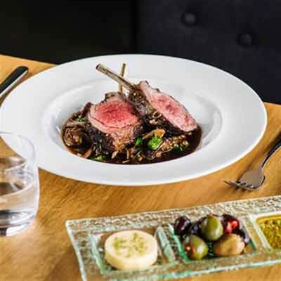 Spice-crusted Lamb Rack, Ragout of Barley, Caramelised Onion and Slow-roast Lamb Shoulder - Chef Recipe by Brian Duncan