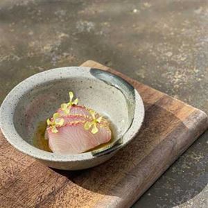 Kingfish Sashimi with Sesame and Soy Dressing - Chef Recipe by Clare Falzon.