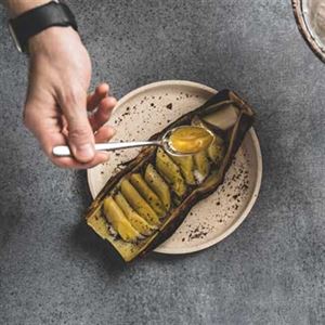 Baked Leek, Potato, Burnt Butter and Truffles - Chef Recipe by Thomas Haynes.