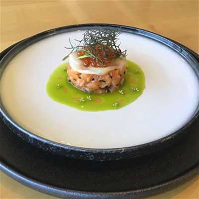 Tartare of Tasmanian Ocean Trout and Scallop with Caviar - Chef Recipe by Josh Strudwick.