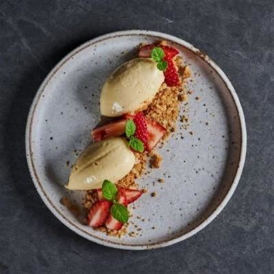 White Chocolate, Miso Mousse and Strawberries - Chef Recipe by Lachlan Horstman