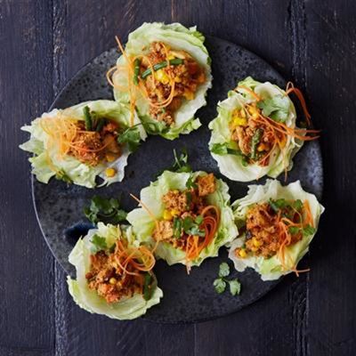 Crunchy Rendang Vegetable Lettuce Wraps - Recipe by The Spice Tailor
