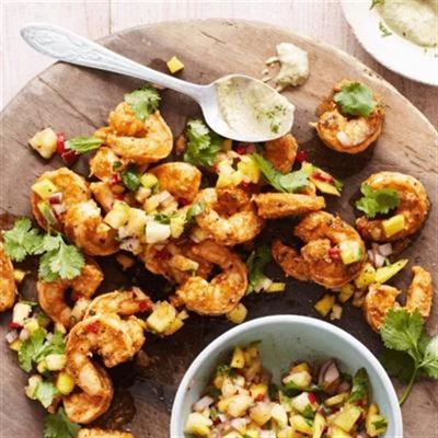 Tandoori Prawns with Pineapple Salsa - Recipe by The Spice Tailor
