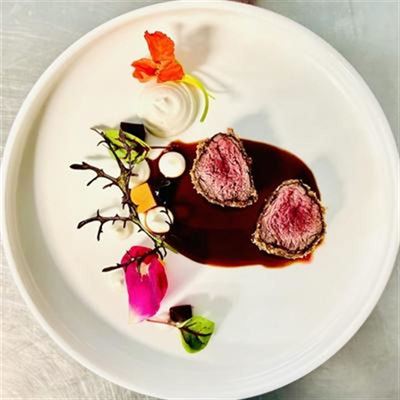 Five-spiced Kangaroo Fillet, Macadamia Mousse, Pickled Beetroot and Blueberry Reduction - Recipe by Chef Avtar Singh