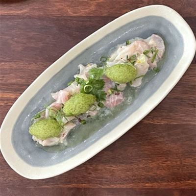 Kingfish Ceviche, Chilli, Coriander, Spring Onion, Mint Sorbet - Chef Recipe by Nicola Palmer