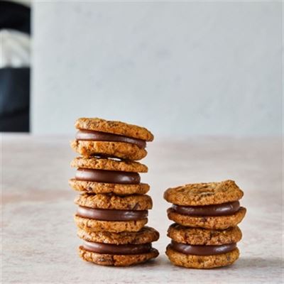 Chocolate Chip Cookie Sandwiches with Orange Ganache by Kirsten Tibballs