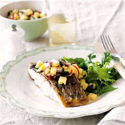 Barramundi Fillet with Pineapple Salsa - Chef Recipe by Julie Goodwin