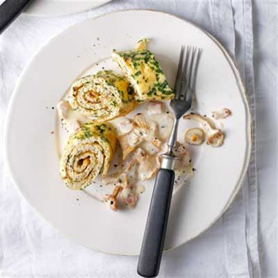 Oven-baked Omelette with Creamed Mushrooms - Recipe by Nico Stanitzok