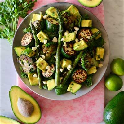 Shepard Avocado Supergreen Salad with Charred Greens - Recipe by Luke Hines