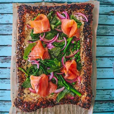 Smoked Salmon, Ricotta and Asparagus Tart - Recipe by Guy Turland