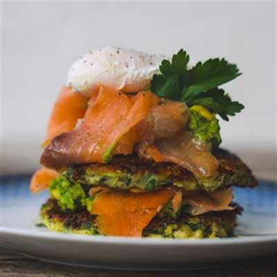 Smoked Salmon, Zucchini, Ricotta and Miso Fritters - Recipe by Guy Turland