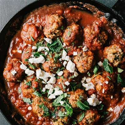 Harissa Lamb Meatballs with Couscous - Recipe by Sara Forte