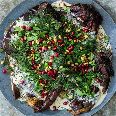 Aubergines Roasted with Tahinia - Chef Recipe by Fadi Kattan