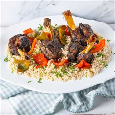 Maple Lamb Shanks with Giant Couscous