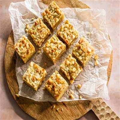 White Chocolate, Macadamia and Maple Blondies - Recipe by Maple from Canada
